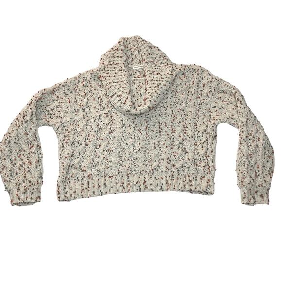 moon & madison Sweaters - Moon & Madison Cowl Neck Confetti Chunky Knit Sweater Size Small Cozy Neutral